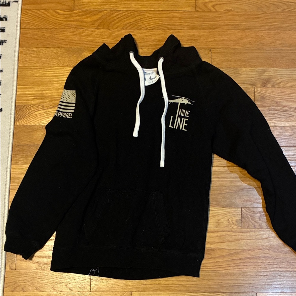 J. America Black Hoodie with White Details